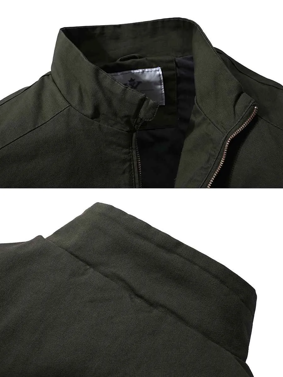 Men's Cotton Canvas Lightweight Military Jacket Casual Field Windbreaker Jacket