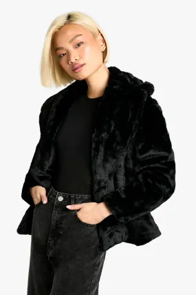 Mid Length Faux Fur Jacket