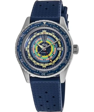 Mido Ocean Star Decompression Worldtimer Blue Dial Rubber Strap Men's Watch M026.829.17.041.00