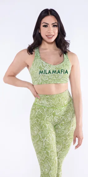 MilaMafia Green Snake - Angel Sports Bra