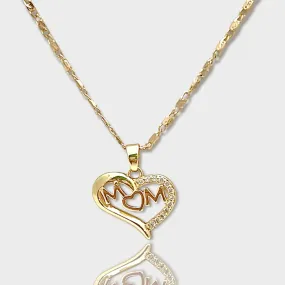 Mom ‘s heart necklace 18kts gold plated