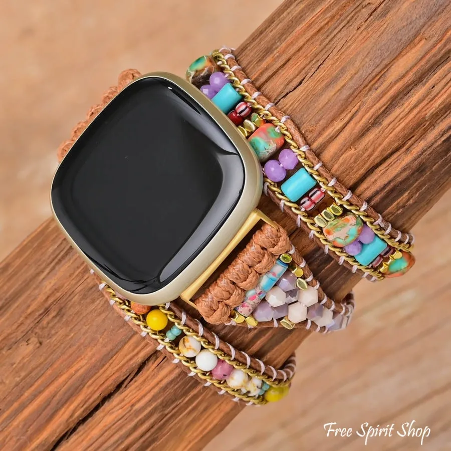 Multi-color Candy Bead Fitbit Watch Band