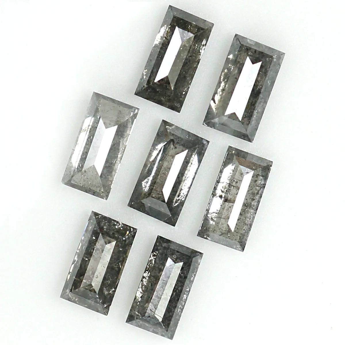 Natural Loose Baguette Salt And Pepper Diamond Black Grey Color 0.72 CT 3.60 MM Baguette Shape Rose Cut Diamond KDL1491