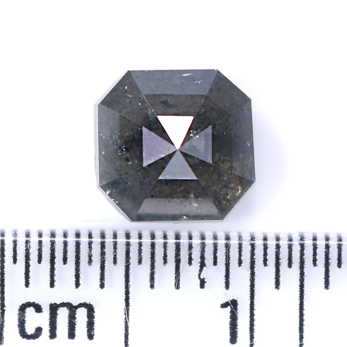 Natural Loose Emerald Grey Color Diamond 1.59 CT 6.45 MM Emerald Shape Rose Cut Diamond L7893