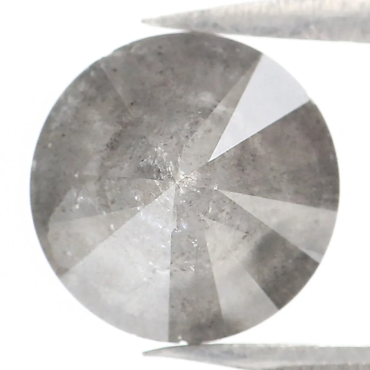 Natural Loose Round Brilliant Cut Salt And Pepper Diamond Grey Color 2.14 CT 7.90 MM Round Shape Brilliant Cut  Diamond L8237