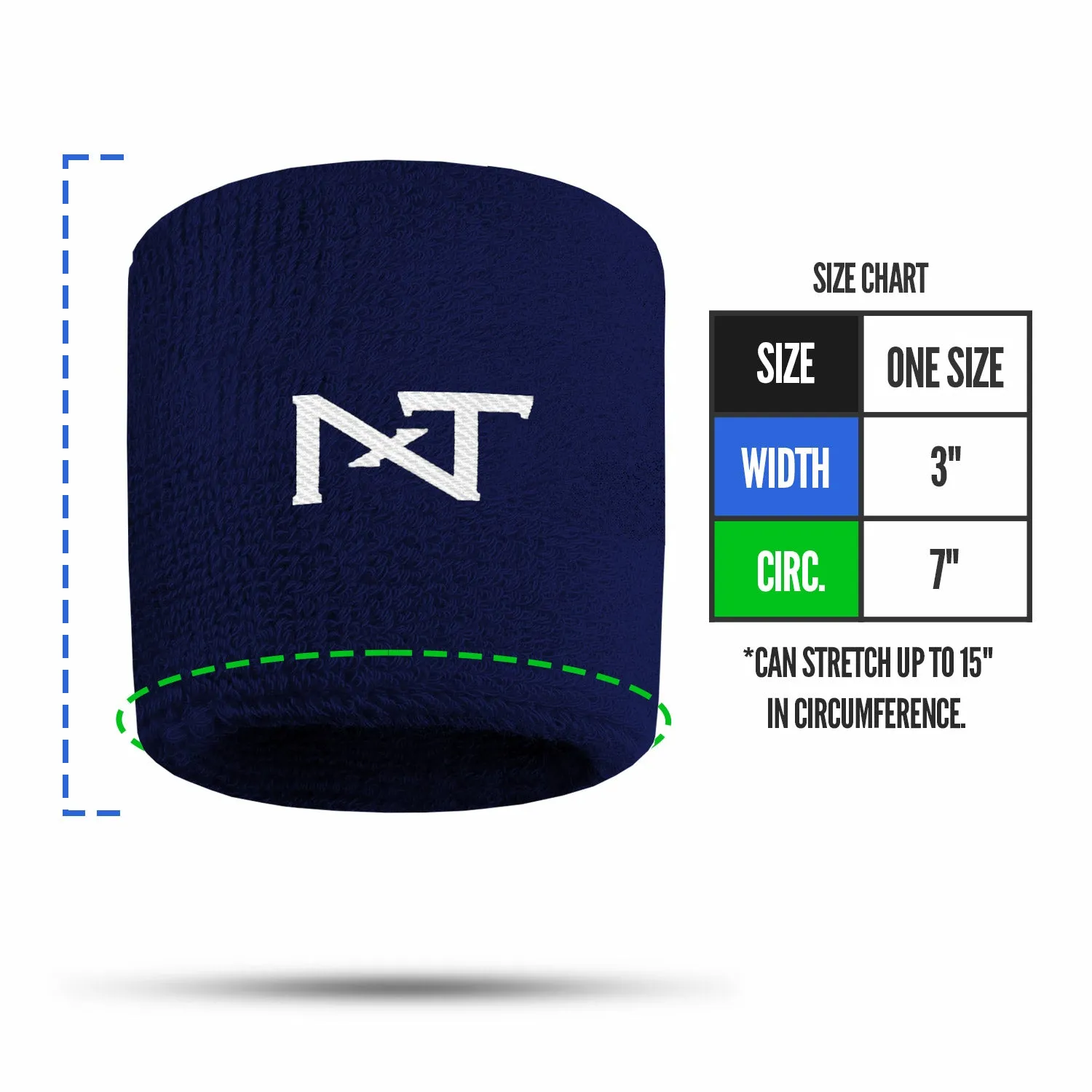 NXTRND Wrist Bands Navy Blue (1 Pair)