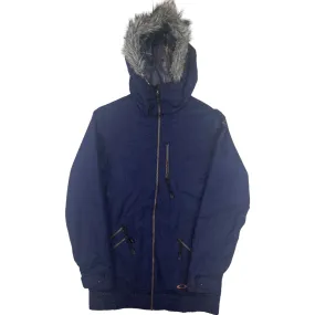 Oakley Fur Hooded Ski Jacket Navy Blue