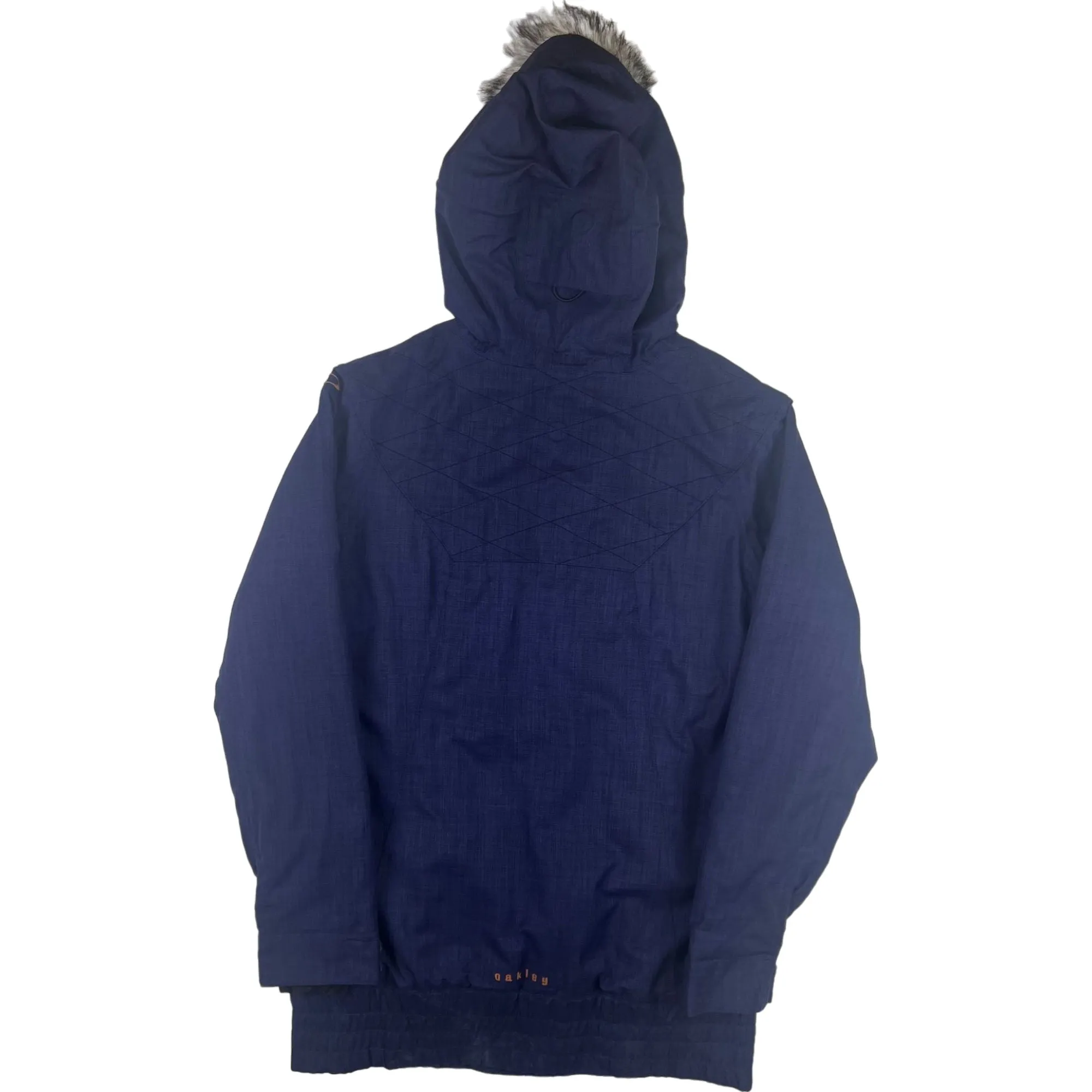 Oakley Fur Hooded Ski Jacket Navy Blue