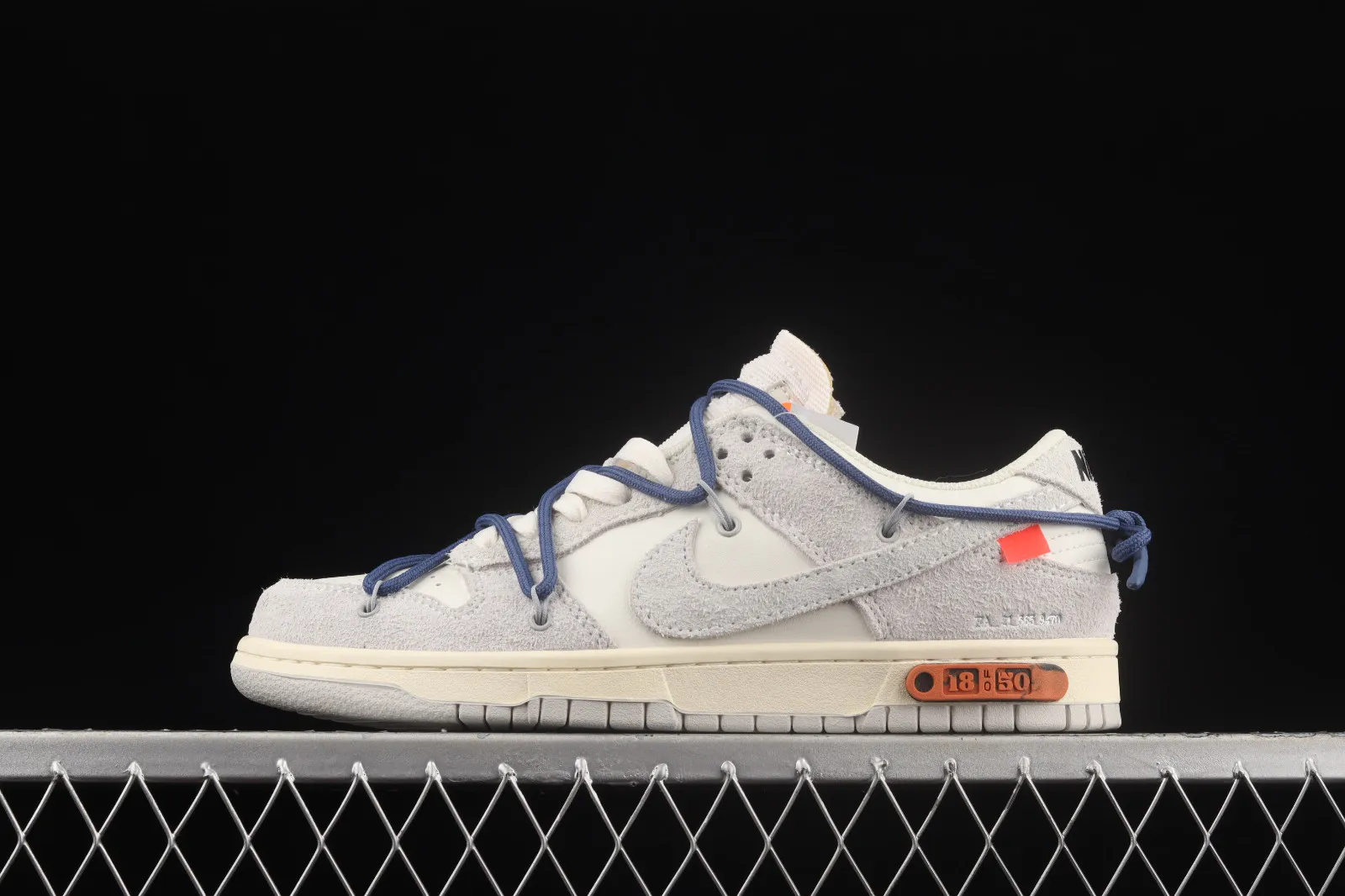 Off-White x Nike SB Dunk Low Lot 18 of 50 Neutral Grey Dark Blue DJ0950-112