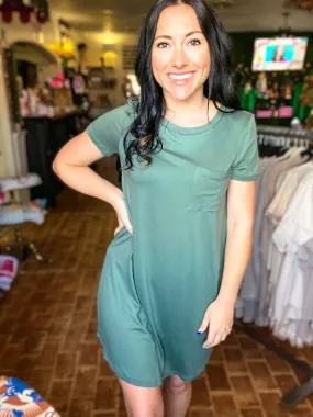 Olive Pocket Tee dress