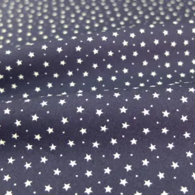 Printed Cotton Stars and Spots - Night Sky Navy