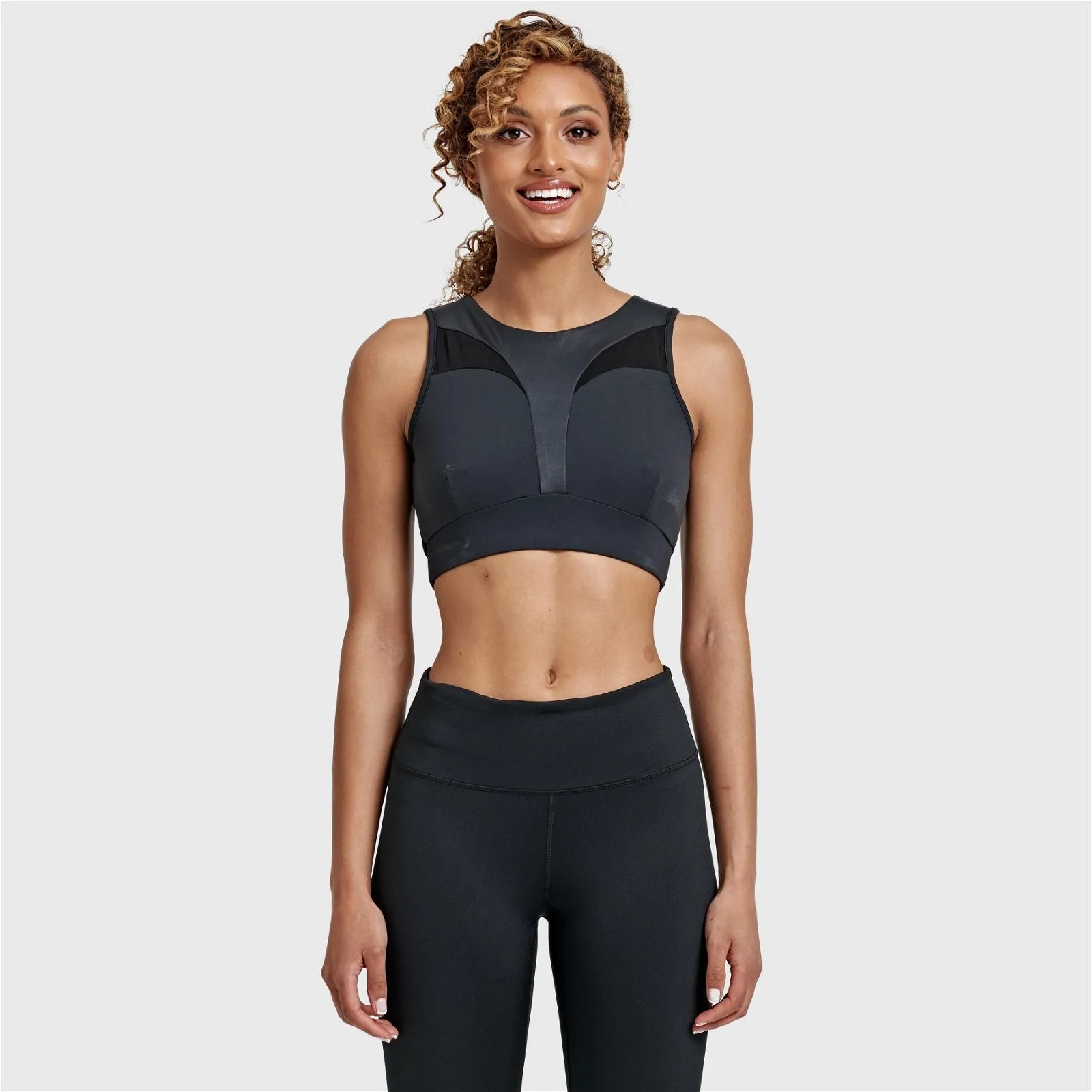 Sports Crop with Mesh Back - Black