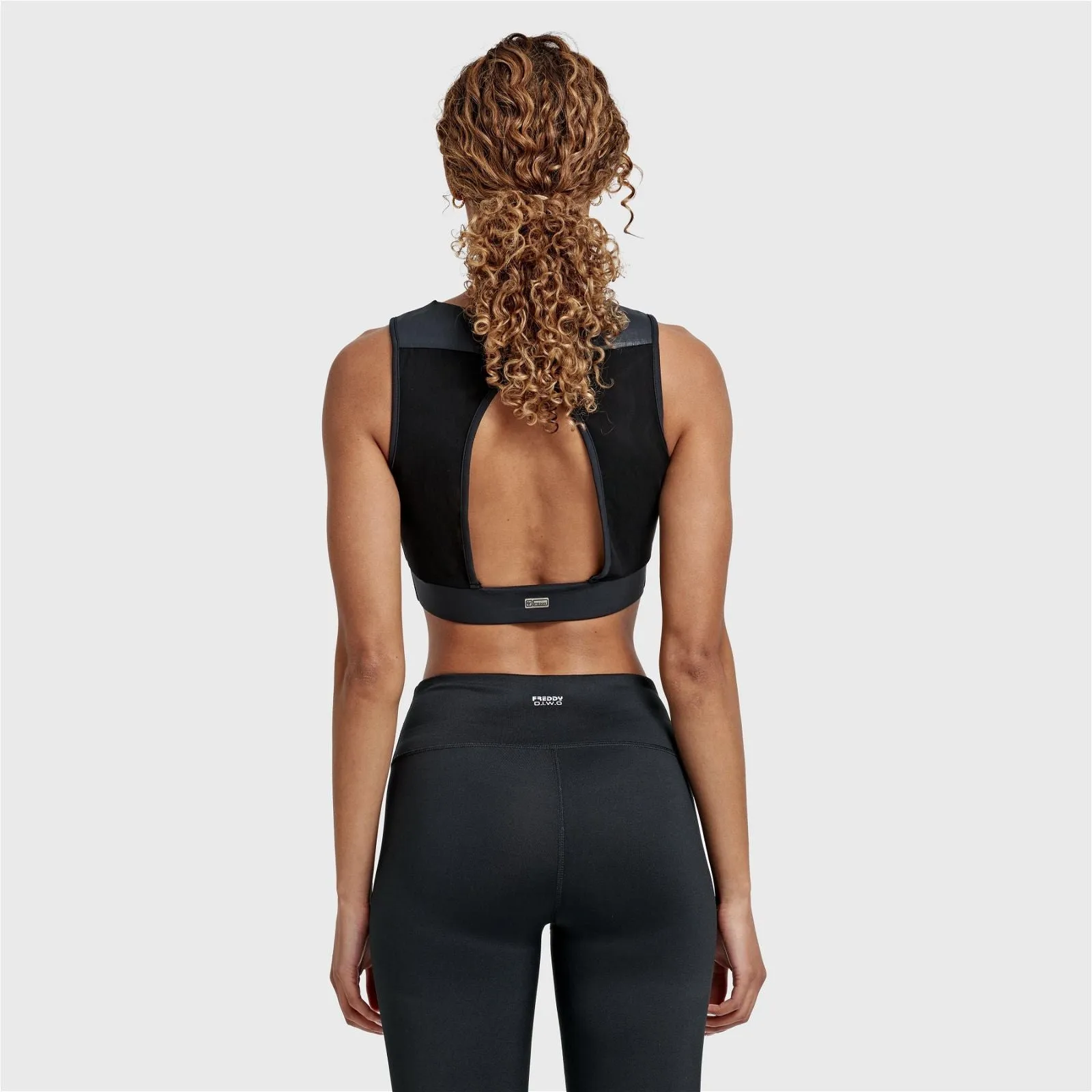 Sports Crop with Mesh Back - Black