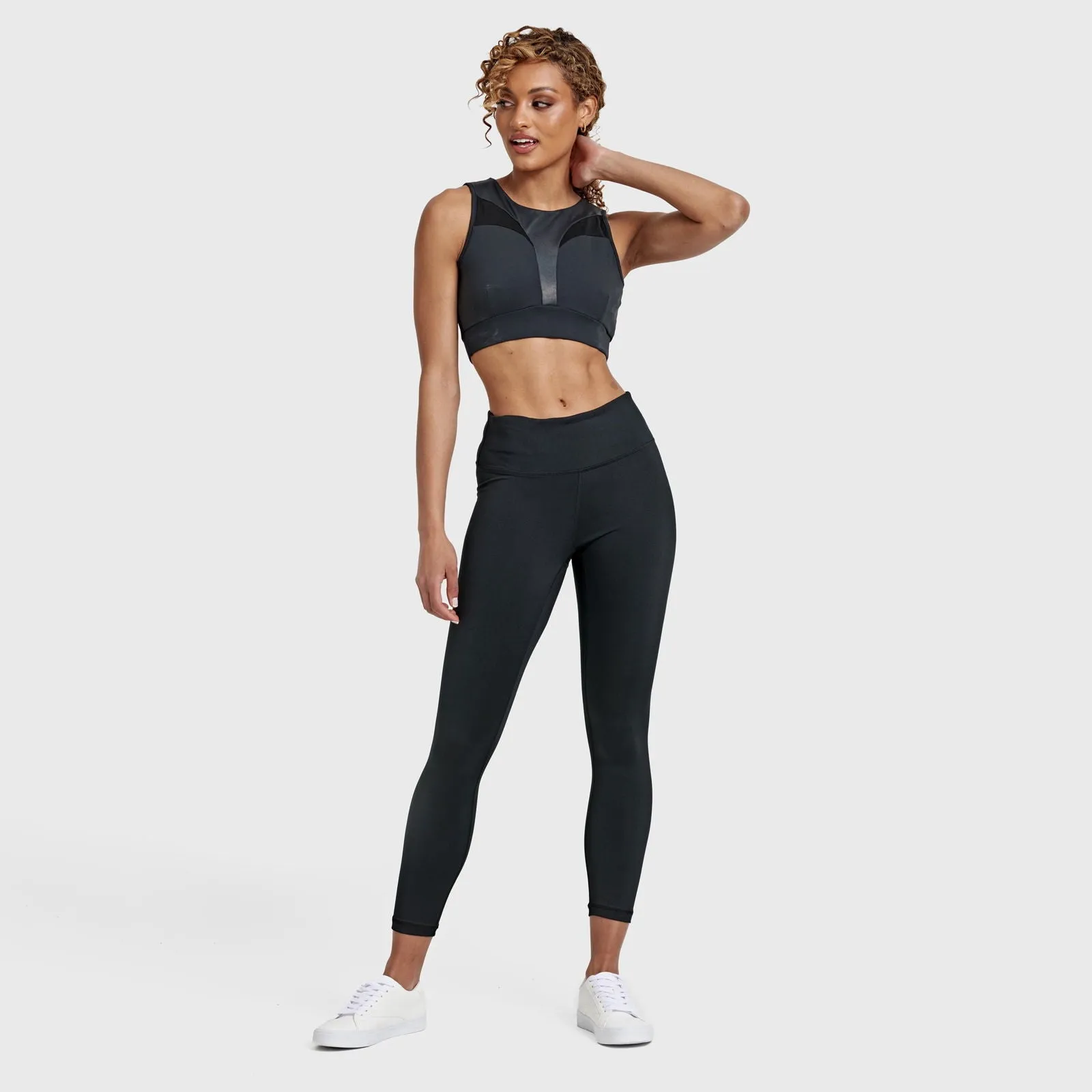 Sports Crop with Mesh Back - Black