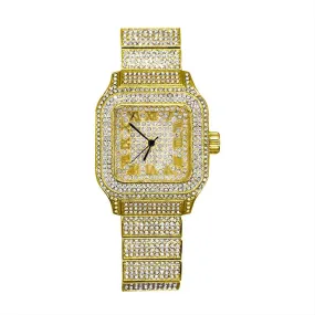 Square Fully Iced Out Bling Hip Hop Watch