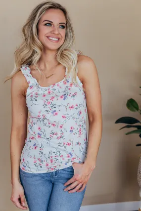 Stay True Floral Ribbed Tank