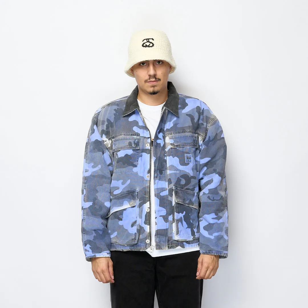 Stüssy - Spray Dyed Canvas Shop Jacket (Blue Camo)