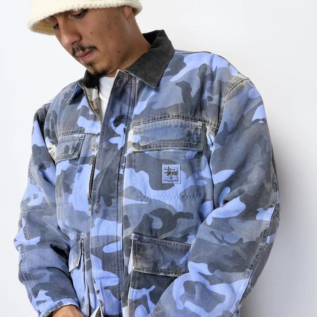 Stüssy - Spray Dyed Canvas Shop Jacket (Blue Camo)