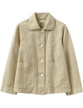 Toast Garment Dyed Cotton Linen Canvas Jacket Fallow