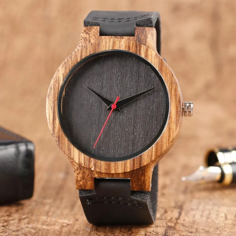 Top Gift Item Men's Analog Simple Bamboo Hand-Made Wooden Wrist Watch