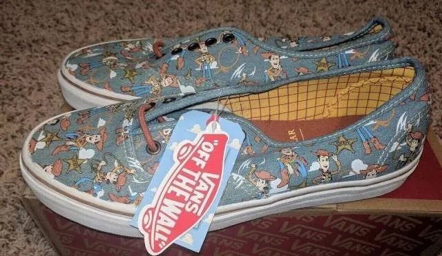 Vans x Toy Story Authentic Woody Print Denim  4 Mens NEW...