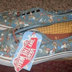 Vans x Toy Story Authentic Woody Print Denim  4 Mens NEW...