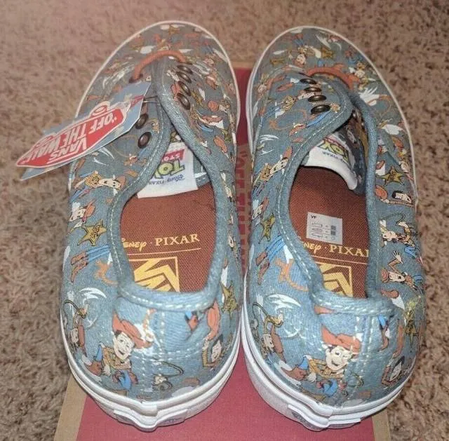 Vans x Toy Story Authentic Woody Print Denim  4 Mens NEW...