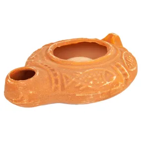 Vintage Biblical Antique Replica Herodian Terracotta Oil Lamp Clay 4.2x3