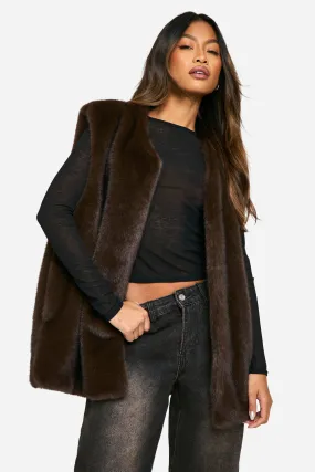 Vintage Look Faux Fur Oversized Vest